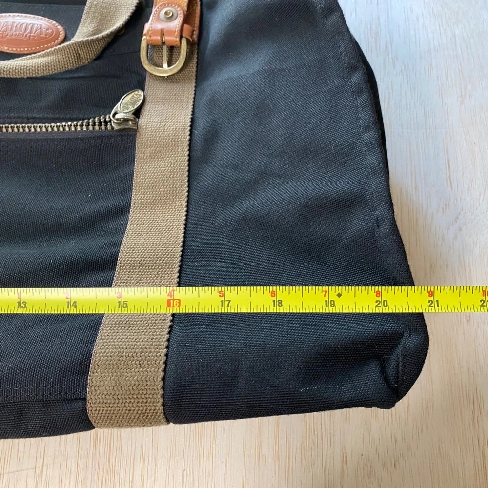 DAKOTA TUMI Black Canvas Leather Duffle Bag  Style 3270D  Black 21